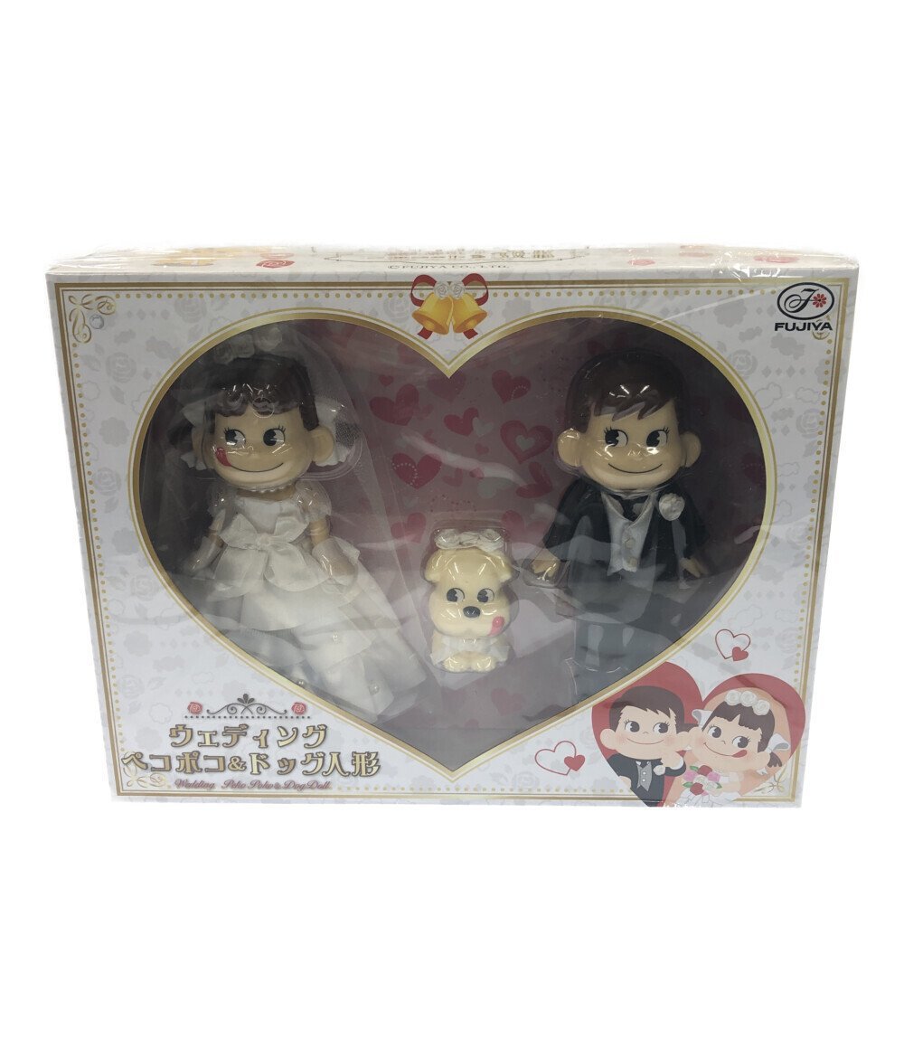 美品 ビスクドール ペコちゃん ウェディングペコポコ&ドッグ人形 FUJIYA