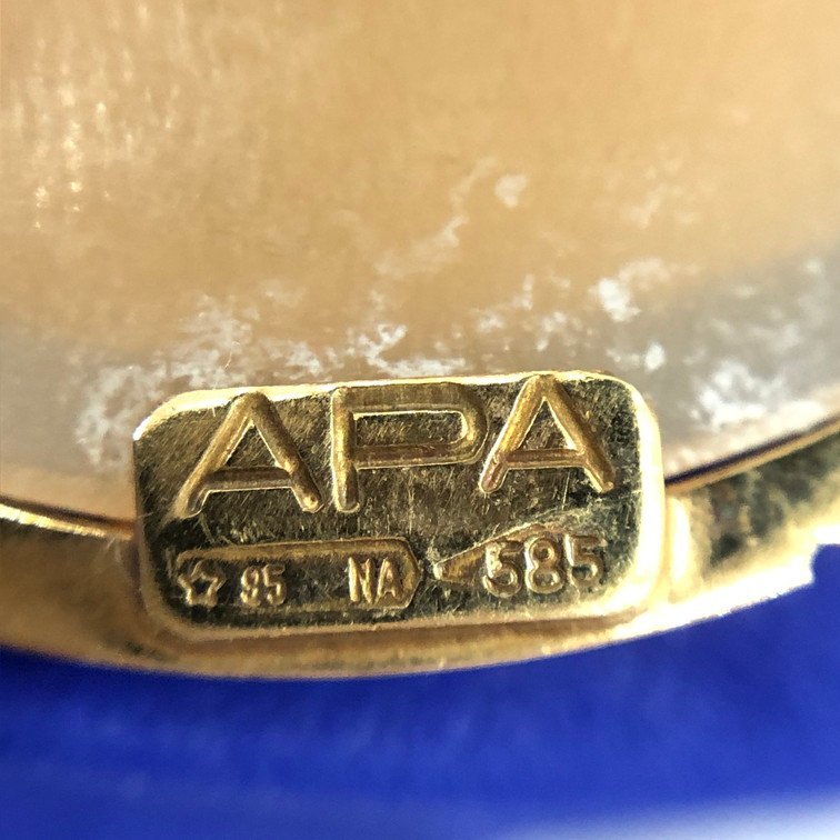 K14 カメオ ブローチ 585刻印 総重量8.8g【BKAO6039】