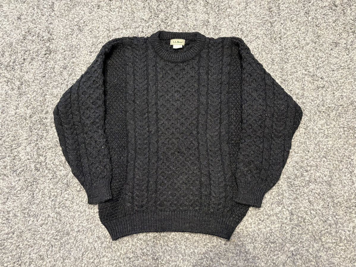 80s L.L.BEAN アイルランド製 フィッシャーマンセーター M OLD ☆ 70s