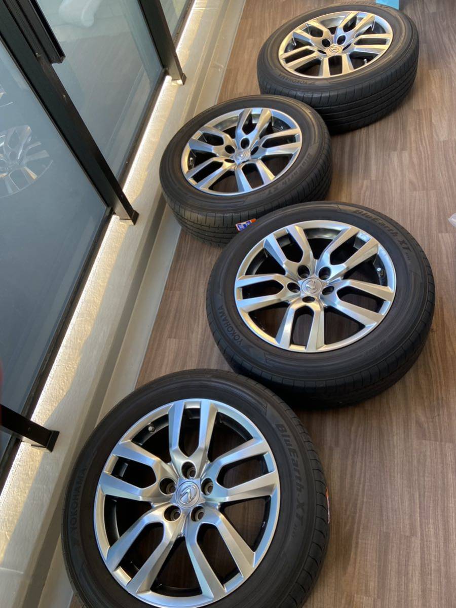 レクサスNX ホイールセット 4本 タイヤ 225/60/18 ヨコハマ　ブルーアース タイヤ20年製溝あり RAV4 ハリアーなどに 空気圧センサー込み！
