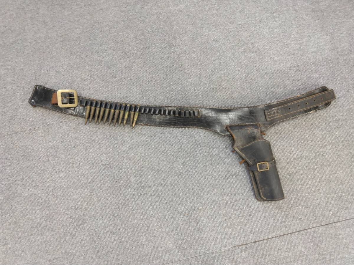 M477 棚ひ 現状品 ガンベルト メーカー不明 ウエスタンベルト アンティーク ヴィンテージ 11/20