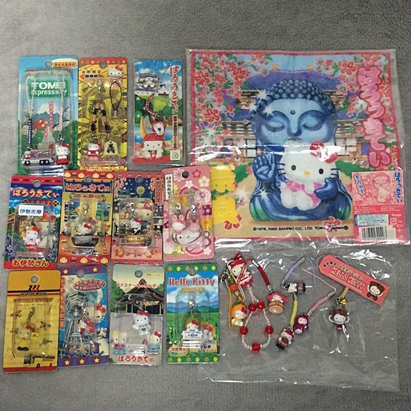 HELLO KITTY ご当地 キティちゃん 根付け ストラップ ミニタオル