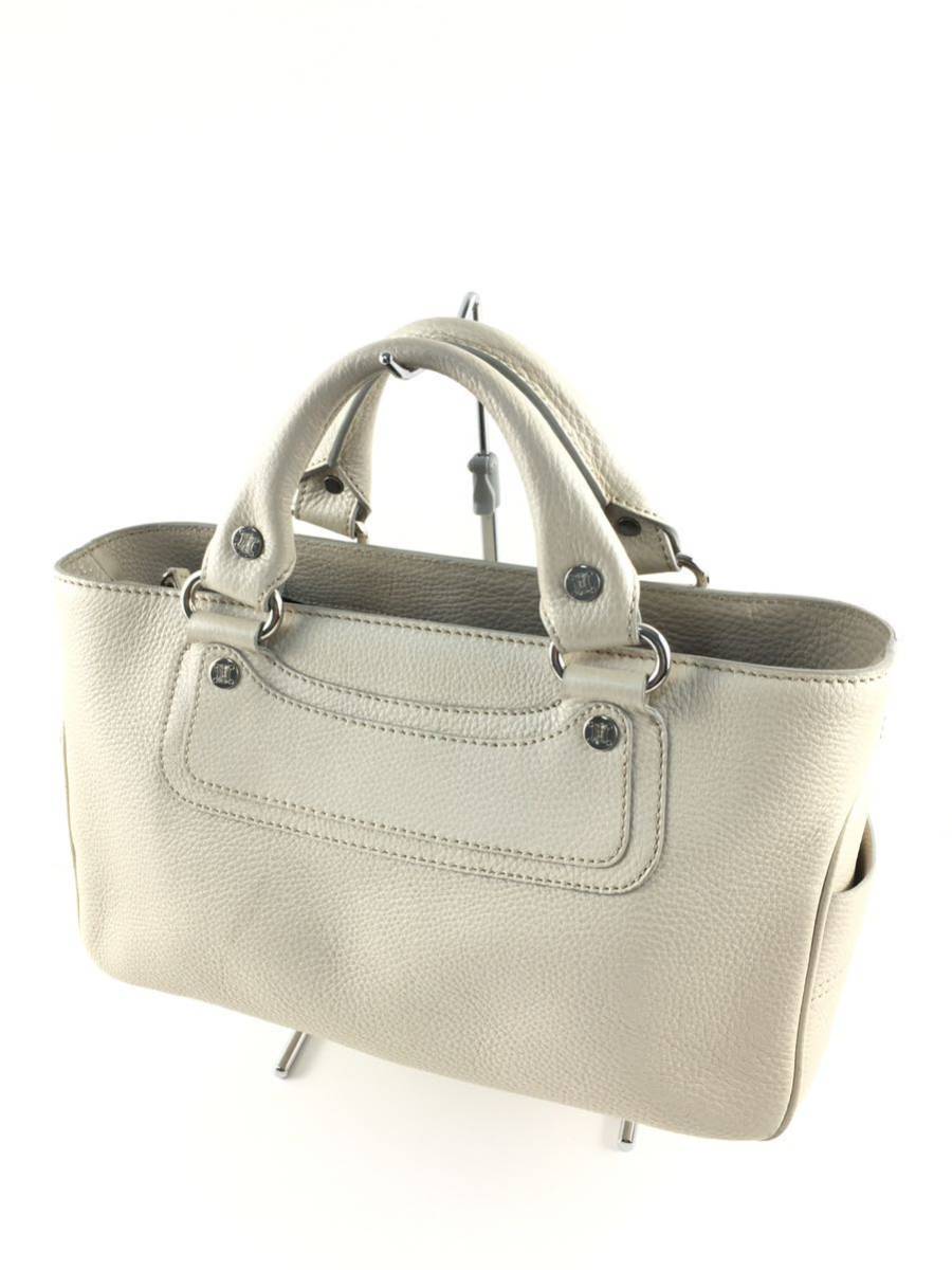 【S‐189】CELINE セリーヌ ブギーバッグ ブギー ハンドバッグ バッグ レザー ベージュ系 鞄 イタリア製