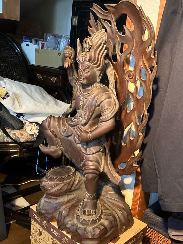 仏像 木彫り 仏教美術 置物 木彫 古美術 (仏像)｜売買された