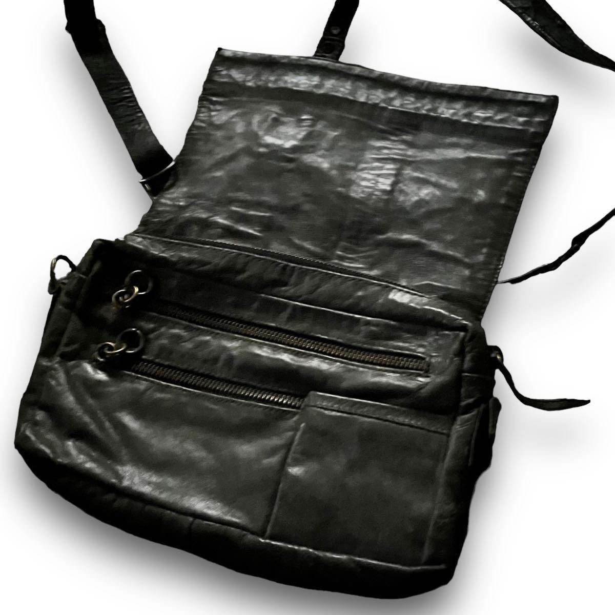 00's KMRii Archive Leather Shoulder Bag アーカイブ ケムリ バッグ
