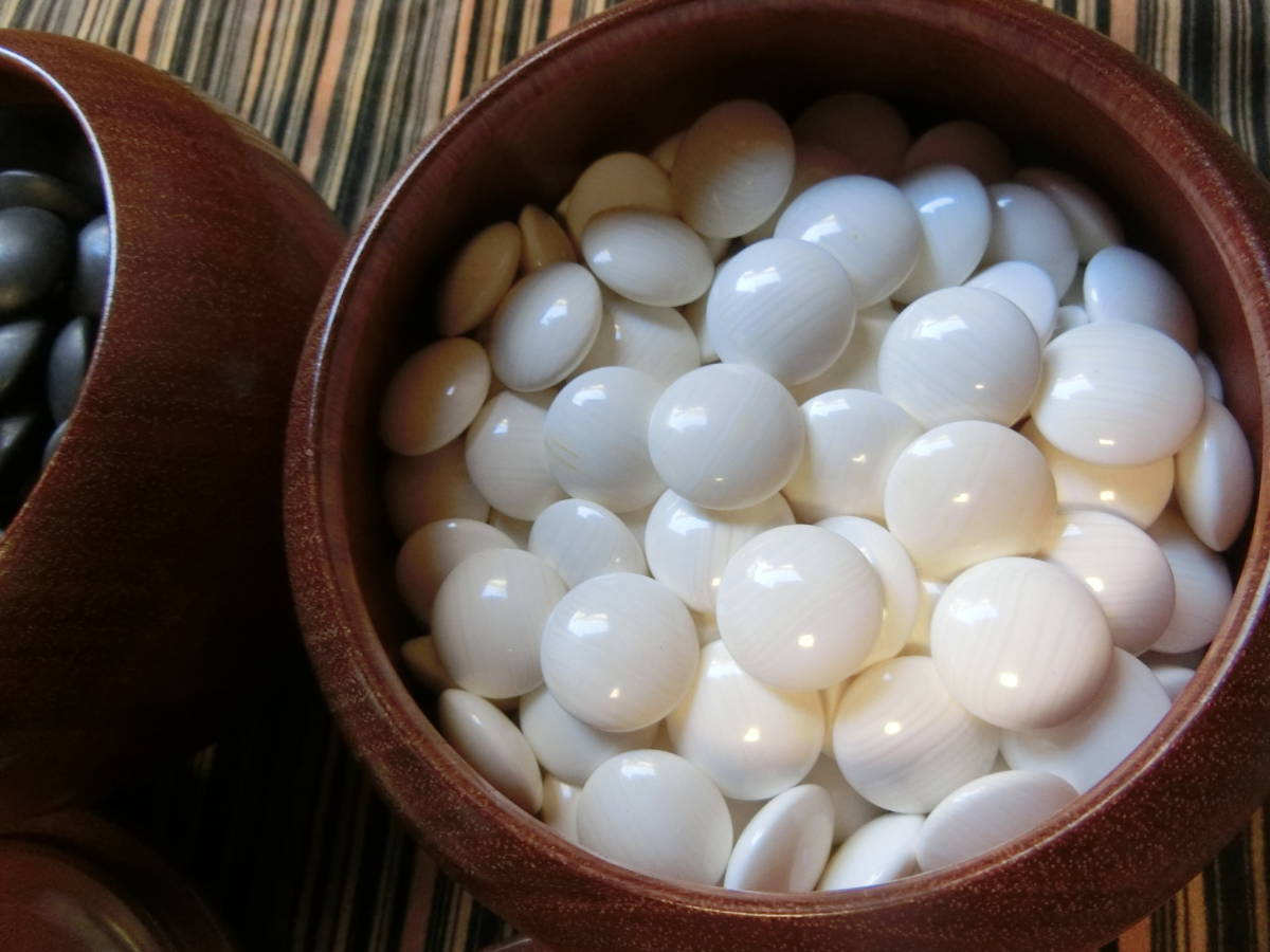 囲碁 碁石 蛤 蛤碁石 本蛤 那智黒 白×181 黒×181 34