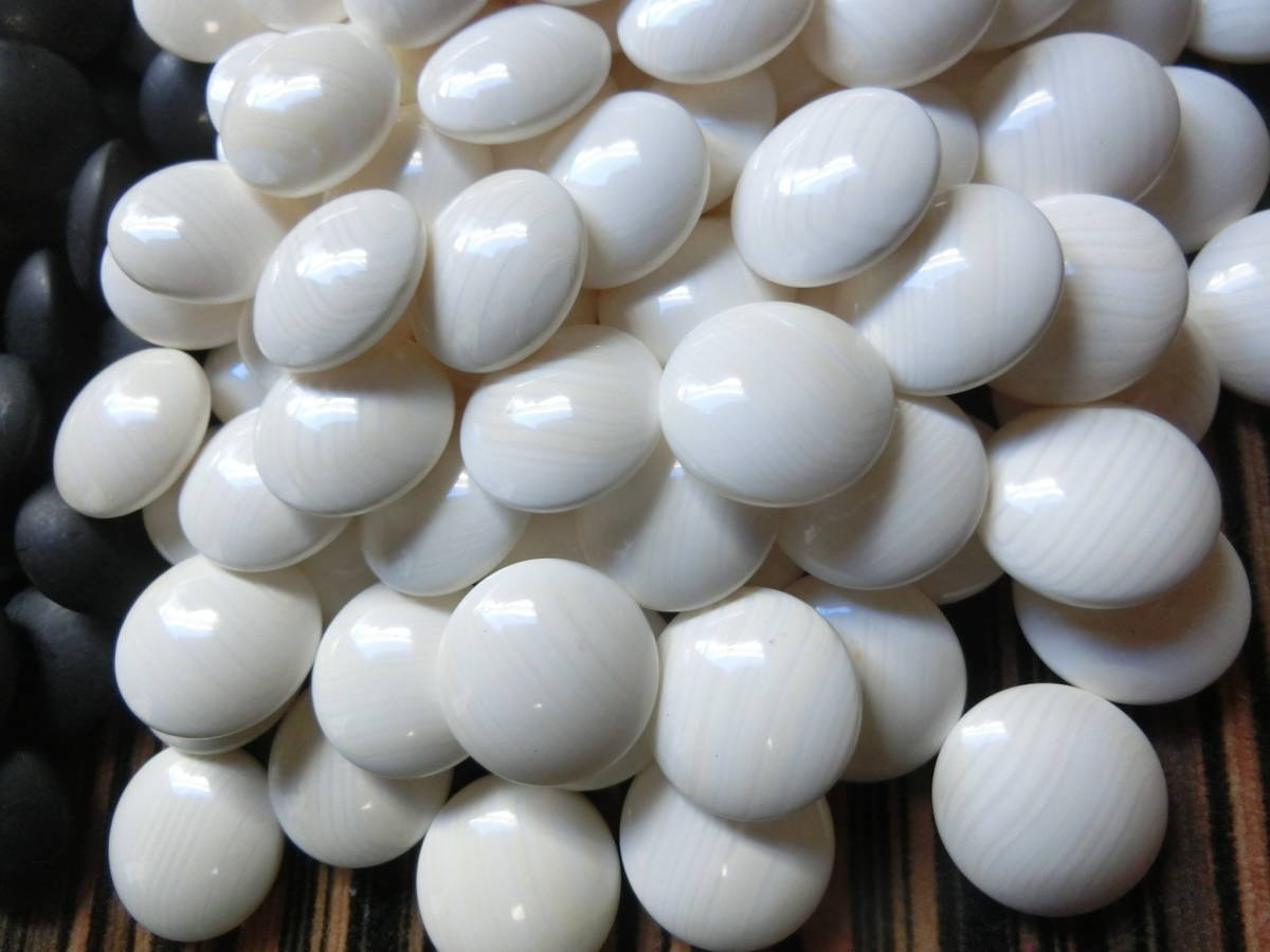 囲碁 碁石 蛤 蛤碁石 本蛤 那智黒 白×181 黒×181 34