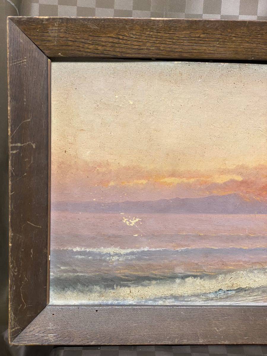 風景画 油彩画 額装 P10号 作者不詳「風景画」額装○油彩画作品