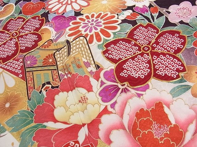 通販 最大70％オフ 平和屋着物□豪華振袖 駒刺繍 絞り 牡丹花