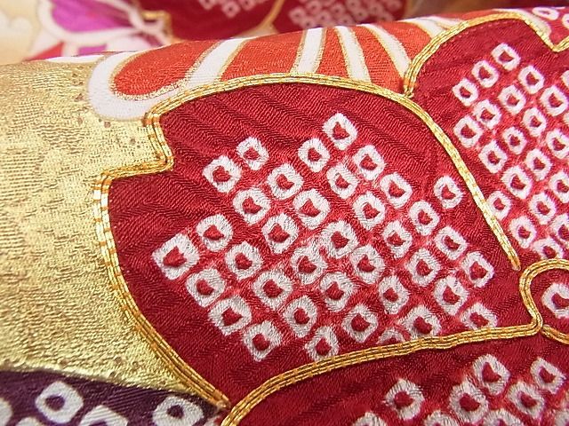駒刺繍 金彩 暈し染め 平和屋着物□豪華振袖 正絹 逸品 道長御所車飛鶴