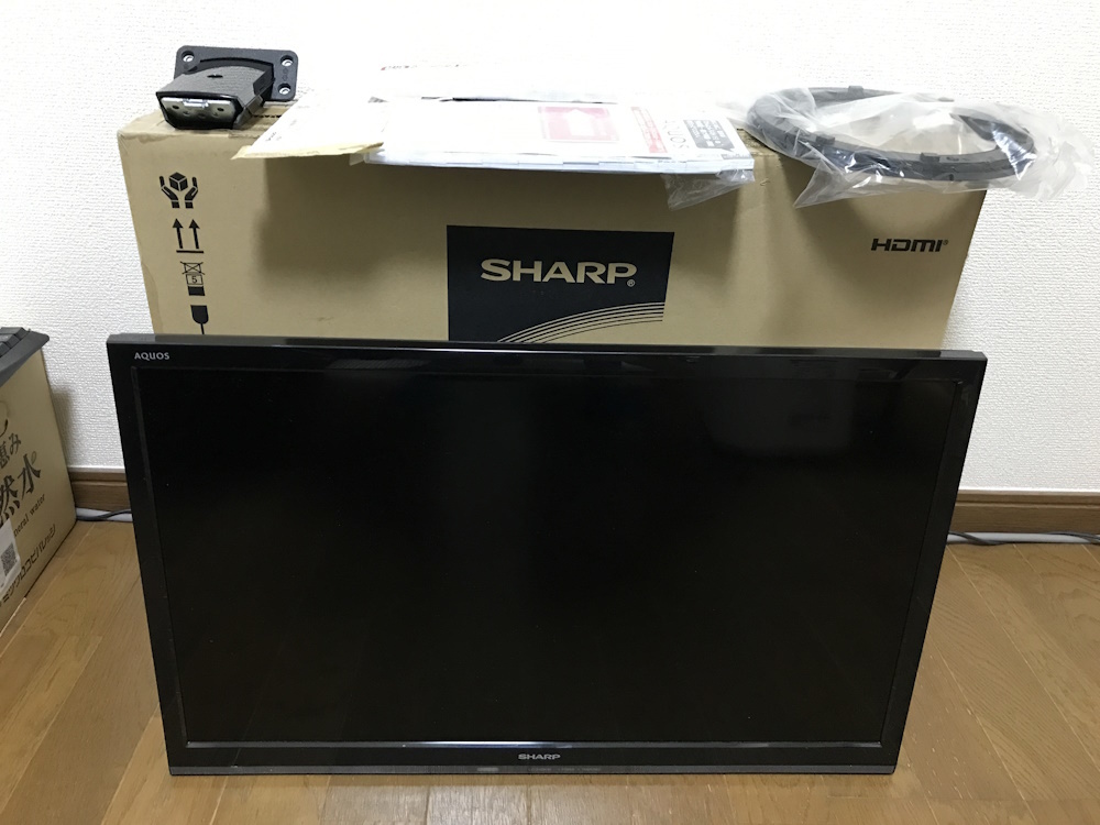 [ほぼ未使用/送料込] SHARP LED AQUOS 24V型 外付けHDD裏番組録画対応 ハイビジョン液晶テレビ LC-24BK40 ブラック アクオス 24インチ 24型