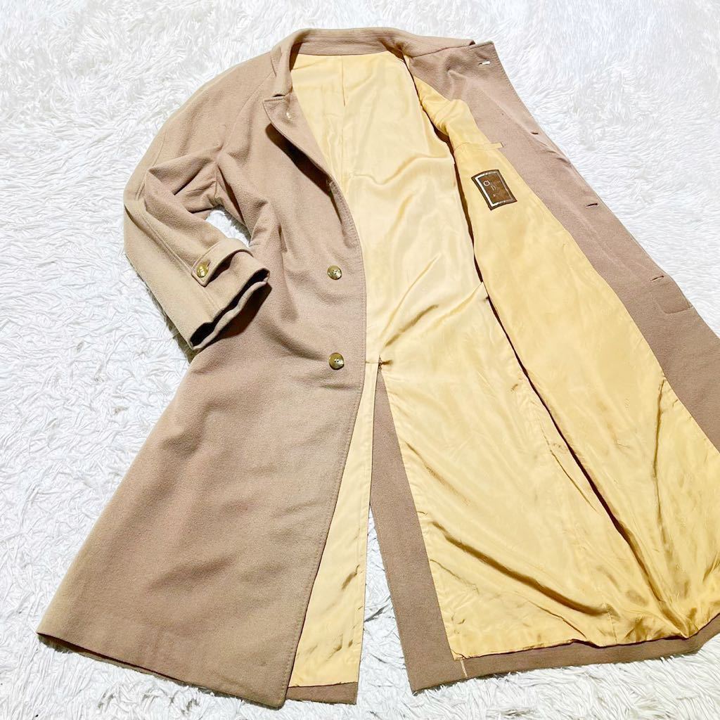 超希少XLサイズ!! クリスチャンディオール【繊維の宝石カシミヤ】Dior ステンカラーコート カシミア トロトロ質感◎ キャメル◎ マキシ丈◎