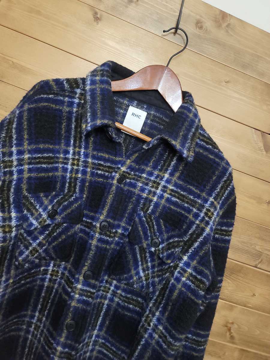 RHC RON HERMAN ロンハーマン シャギー チェックシャツジャケット CPO