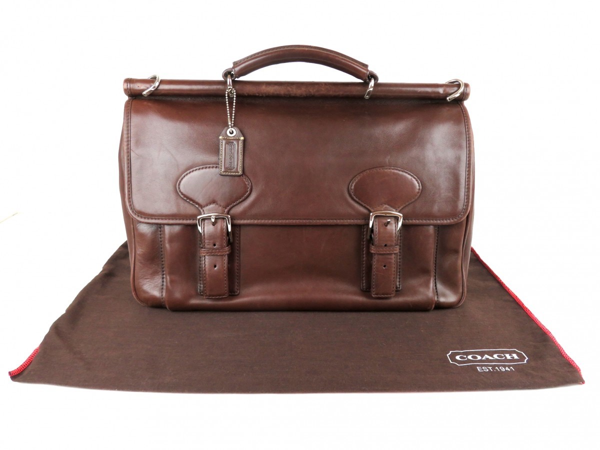 COACH コーチ ブリーフケース ビジネスバッグ ショルダーバッグ C23-5235 レザー 革 ハングタグ ダークブラウン 保存袋 本物保証 1212-015