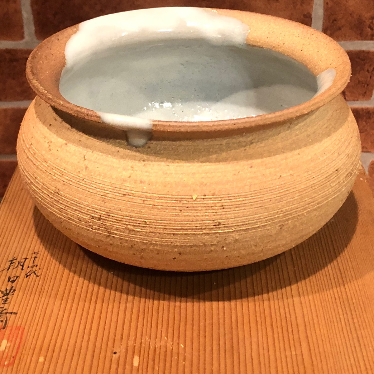 ●建水 七十四代 朝日豊斎●木箱(かなり傷んでおります)有り●74代 朝日 豊斎●京焼 茶道具 茶道 湯こぼし●アンティーク●