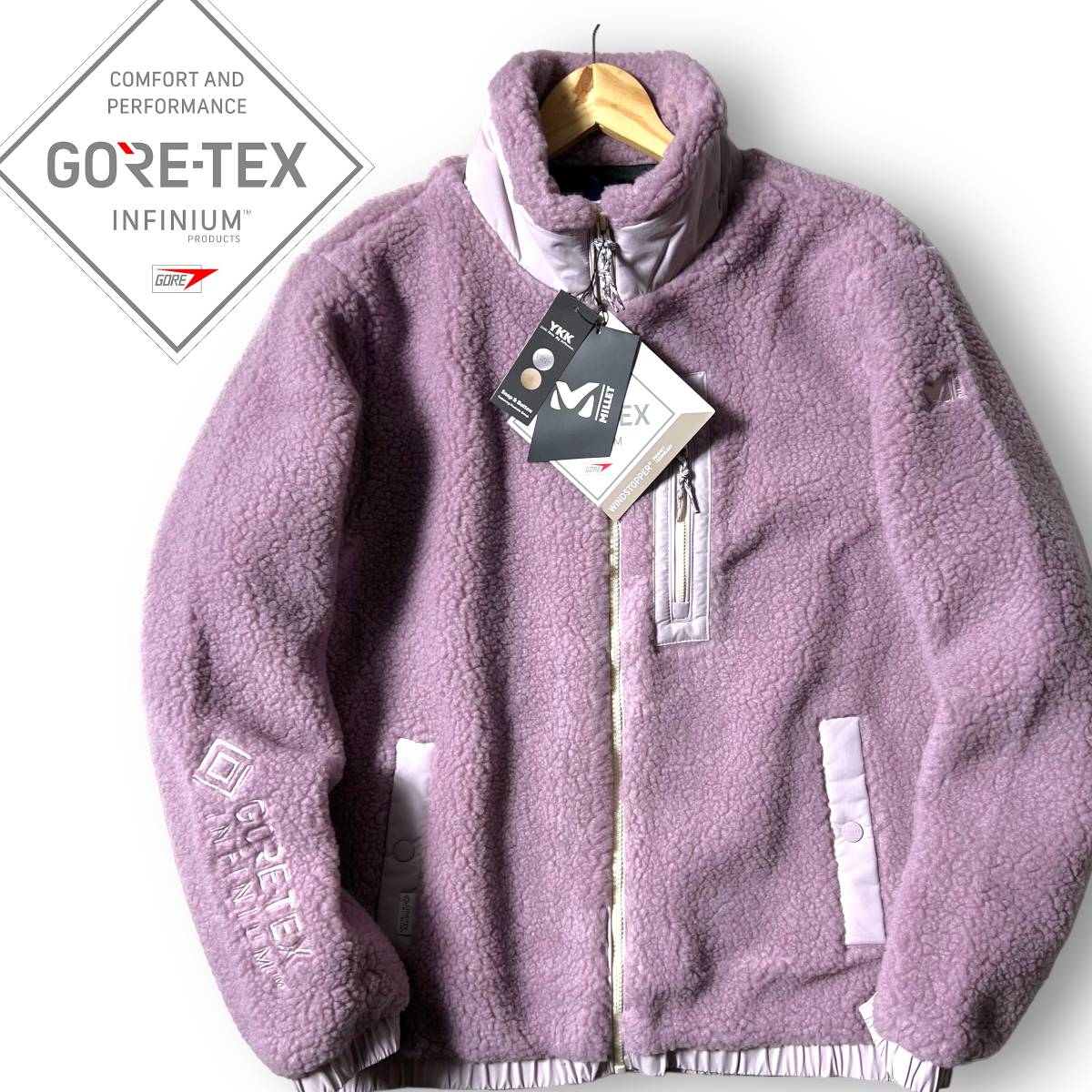 新品 MILLET ミレー GORE-TEX INFINIUM 韓国限定モデル 防寒 保温 ボアフリースジャケット ブルゾン アウトドアウェア L メンズ ◆B1929c