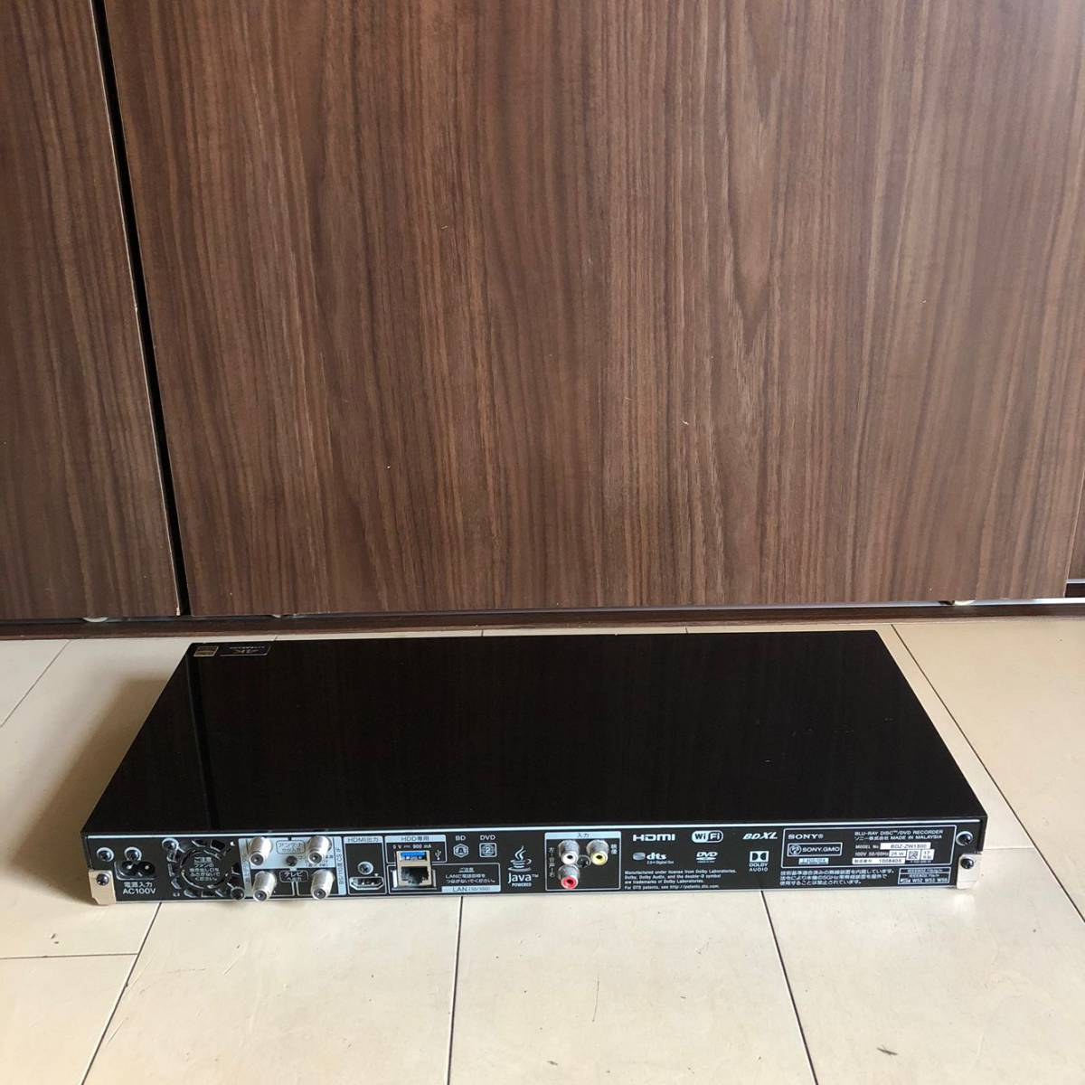 Sony SONY BDZ-ZW1500 4K対応 ブルーレイレコーダー 17年製 通電