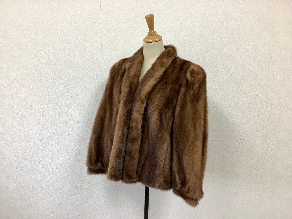 SAGAMINK サガミンク 本毛皮 ミンク コート ミドル丈 11号 ブラウン系 レディース 防寒着