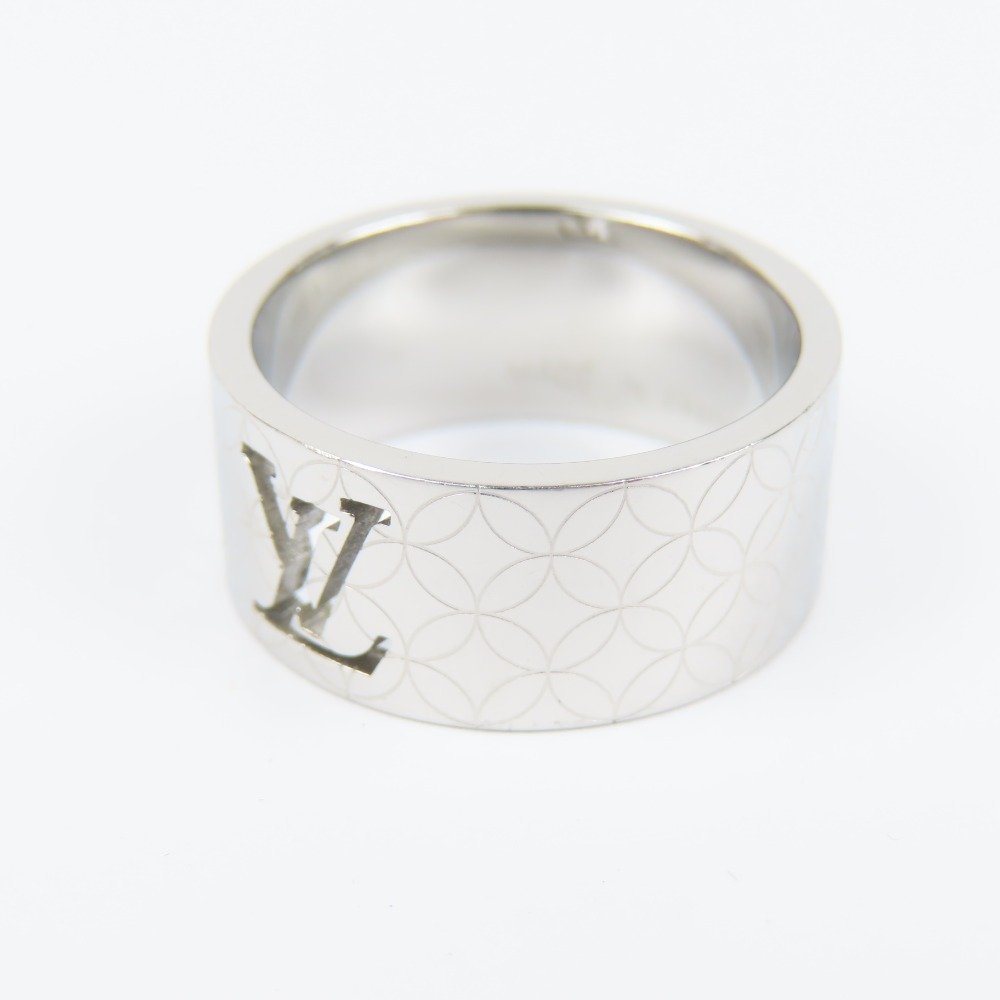 67988★1円スタート★LOUIS VUITTON ルイヴィトン 新品同様美品 バーグシャンゼリゼ LVロゴ M65454 リング 指輪 M メタル シルバー