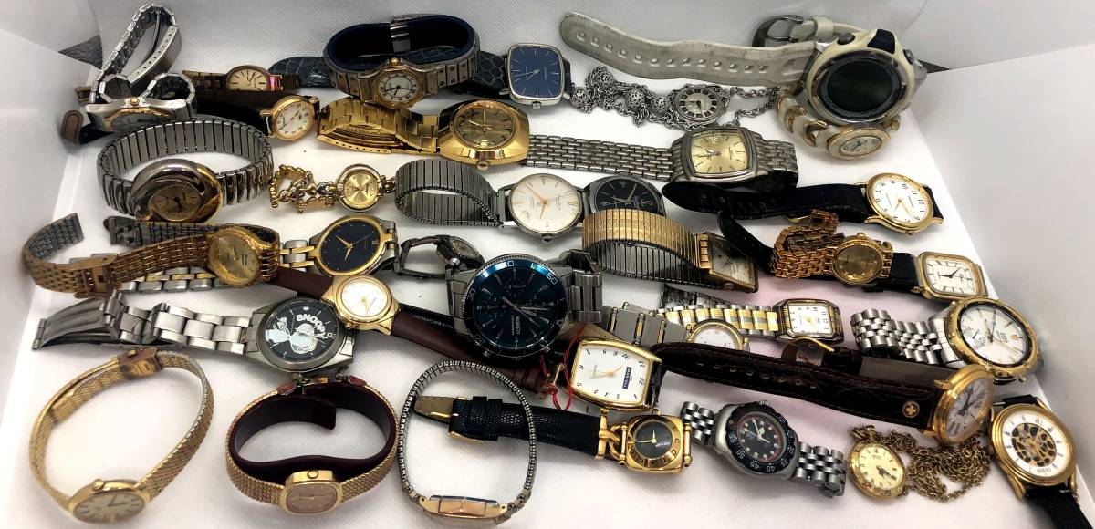 【T-01】腕時計 36本 まとめ セット ブランド GUCCI グッチ タグホイヤー セイコー シチズン ロンジン ワイヤード GUESS ゲス スヌーピー