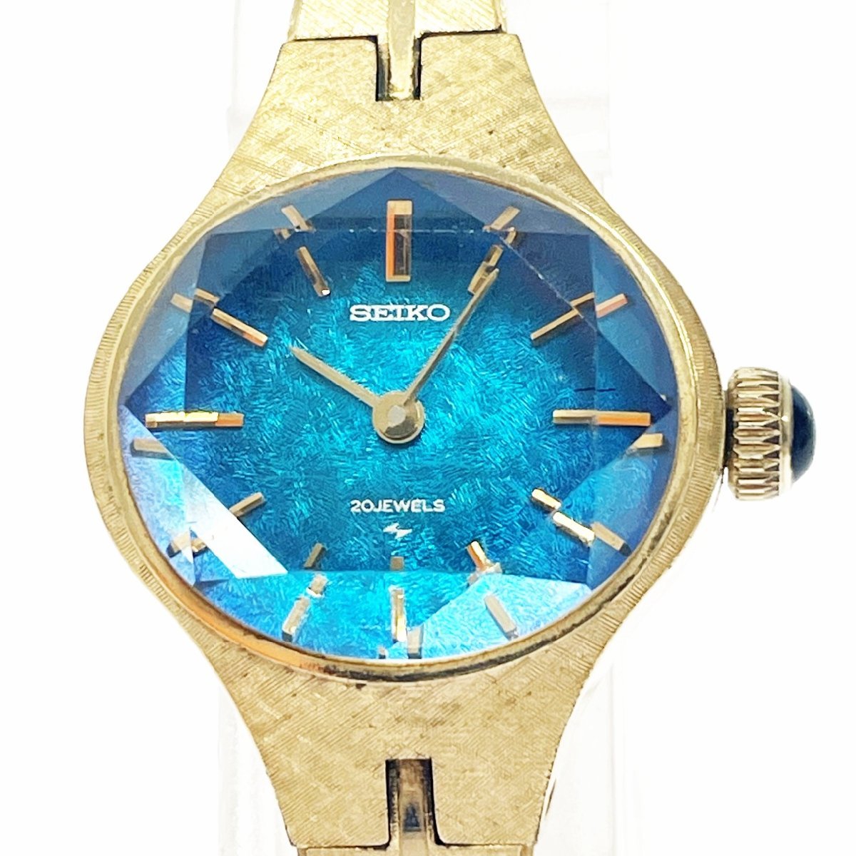 1円スタート】SEIKO セイコー 17-7240 カットガラス 20石 GP ブルー