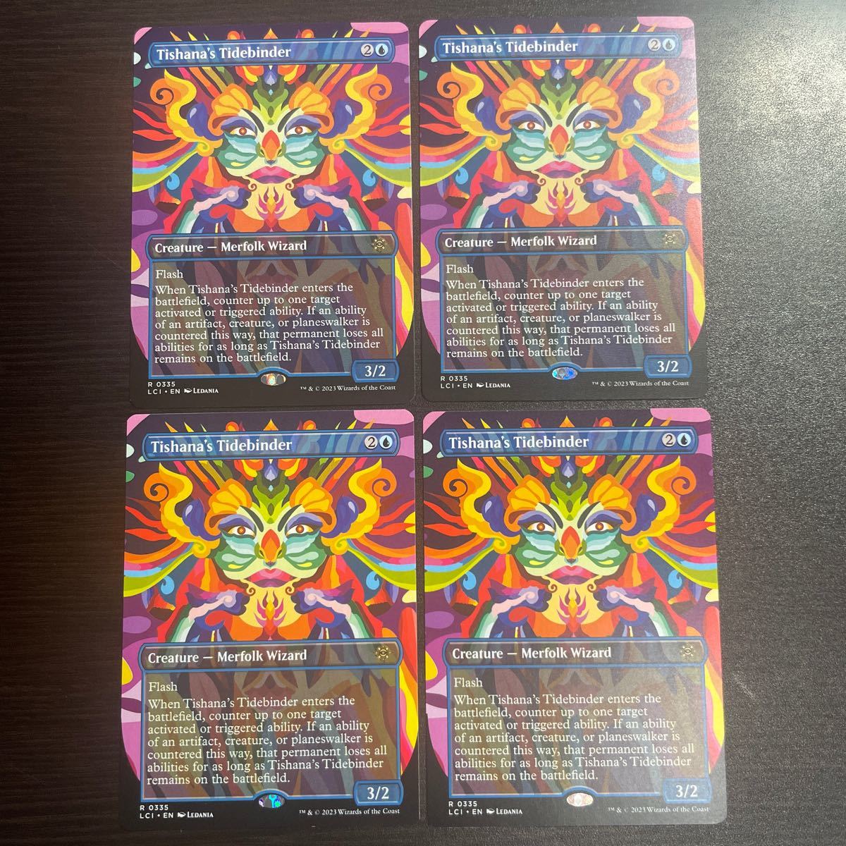 MTG 英語版 ティシャーナの潮縛り フルアート ボーダーレス版 4枚 