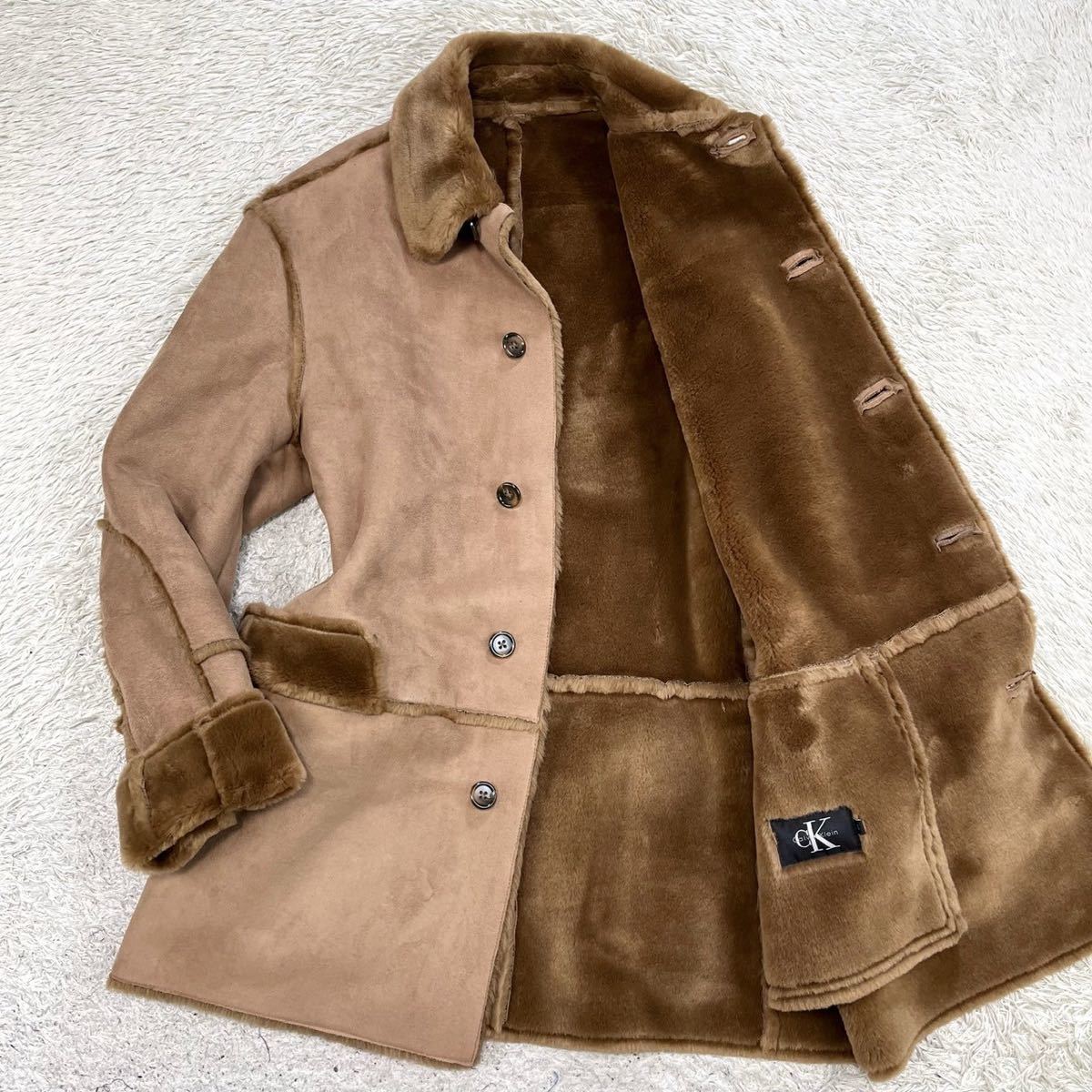 カルバンクライン【極上の逸品】Calvin Klein ムートンコート ボア 
