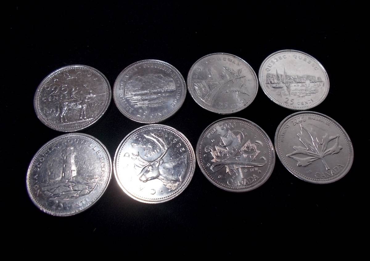 流通 記念硬貨 25セント(25¢)ミレニアムコイン8種類セット☆C$2(CAD