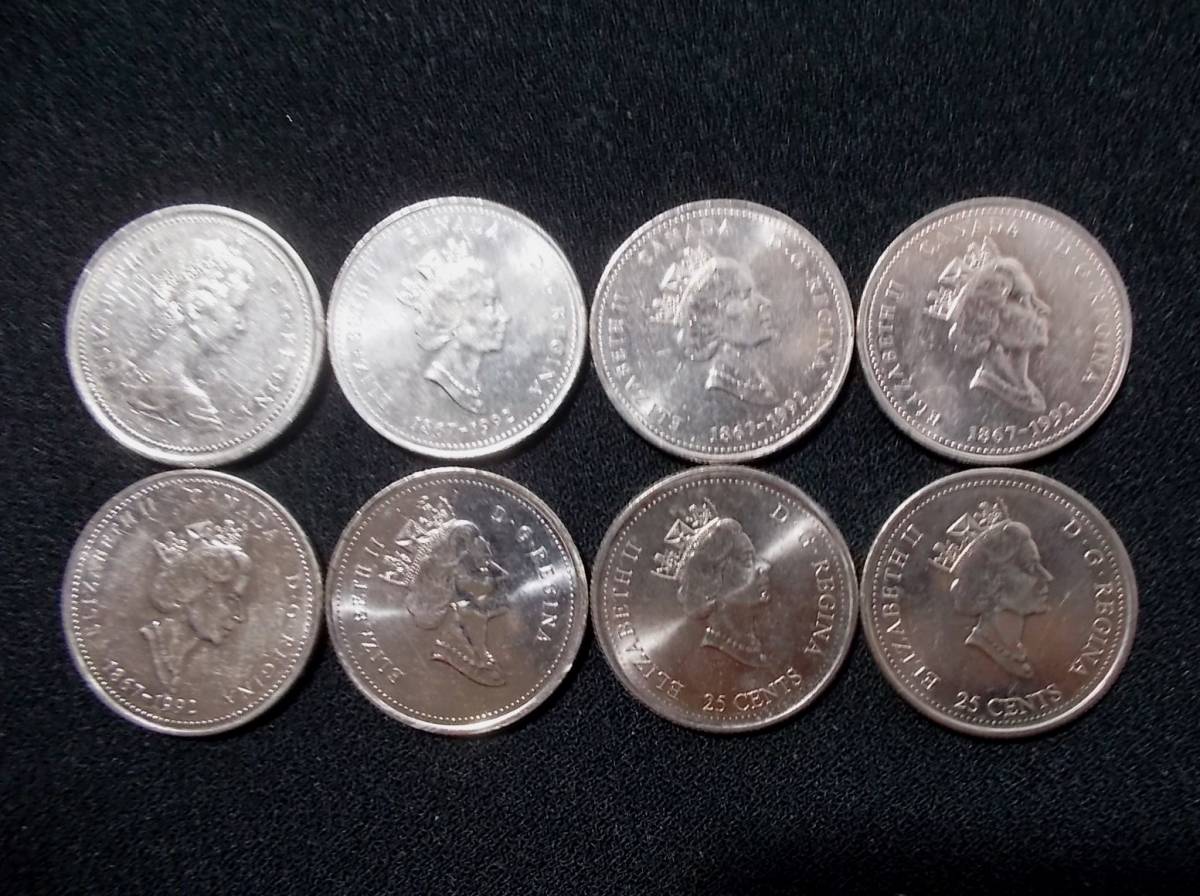 流通 記念硬貨 25セント(25¢)ミレニアムコイン8種類セット☆C$2(CAD
