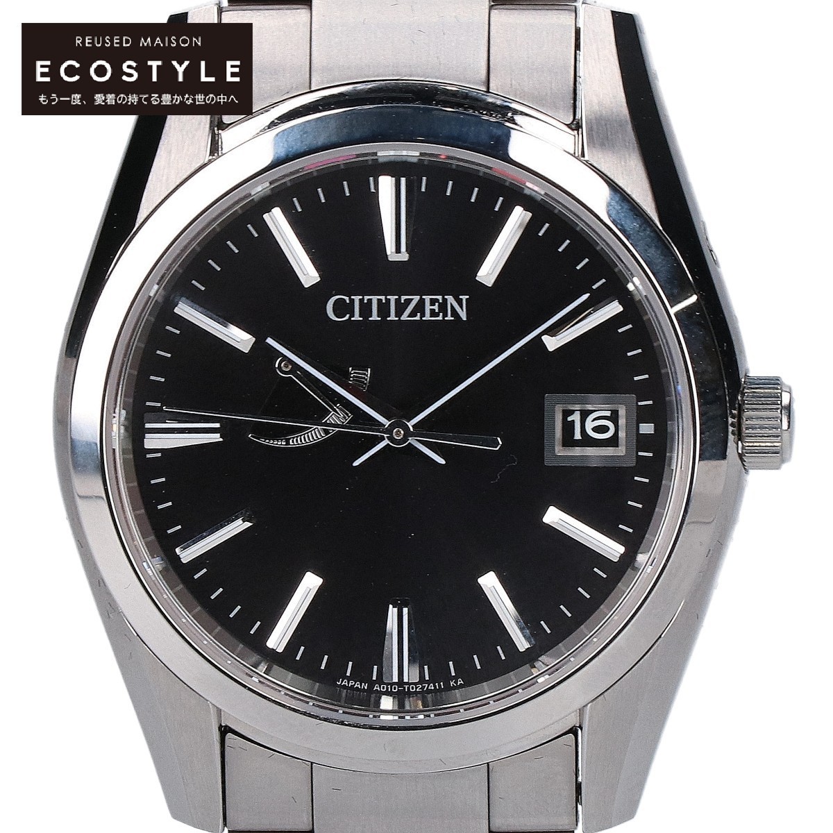 CITIZEN シチズン 美品 THE-CITIZEN AQ1000-58E 黒文字盤 エコドライブ 