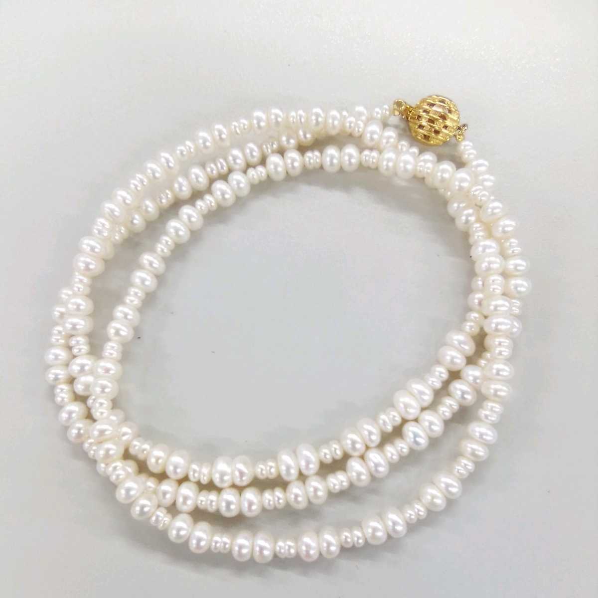 ●ハ9198H◎艷やかバロックパール　バロック真珠　ロングネックレス　81.5センチ　留め具SILVER刻印あり◎送料込み◎