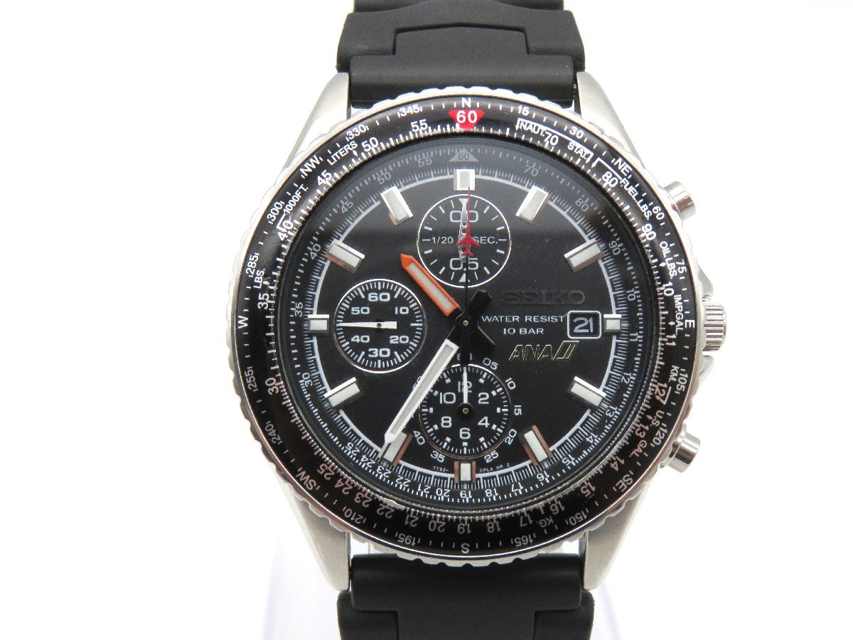 クロノグラフ 7T92-0CF0 SEIKO セイコー - ブラック Yahoo 
