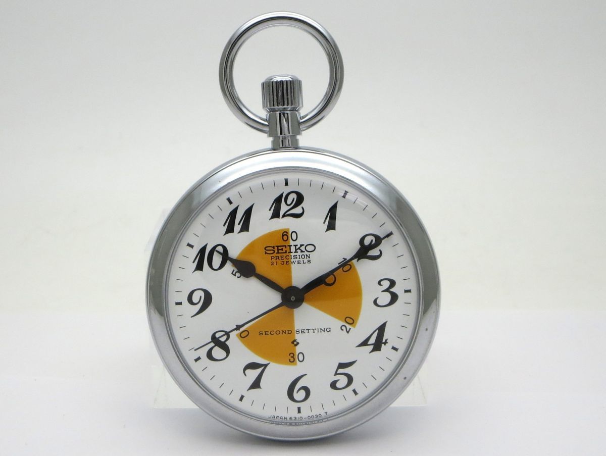 1000円スタート 懐中時計 SEIKO セイコー PRECISION プレシジョン 21石 6310-0030 手巻 MT セコンドセッティング 変わり文字盤 WHO N60044