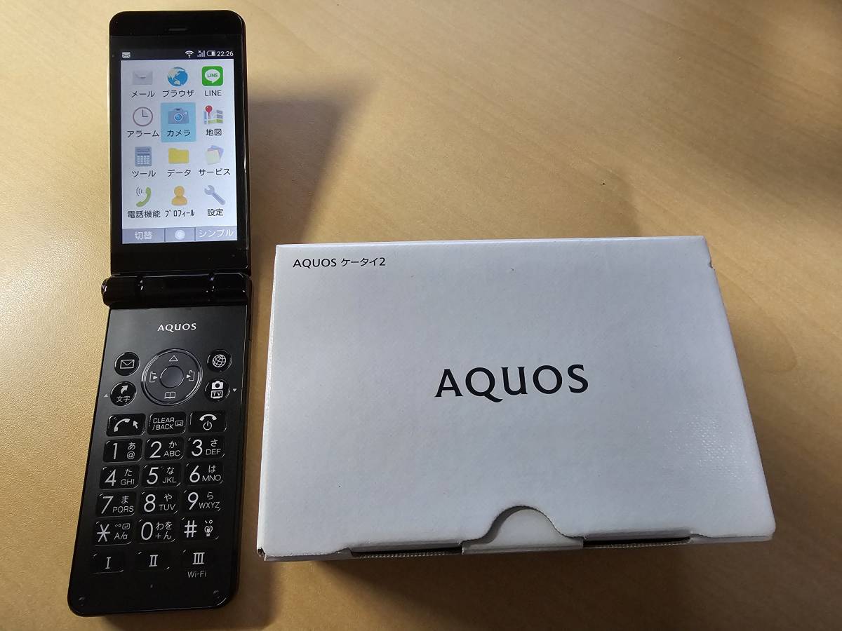 ほぼ新品！判定○】docomo AQUOSケータイ SH-02L ブラック 純正卓上