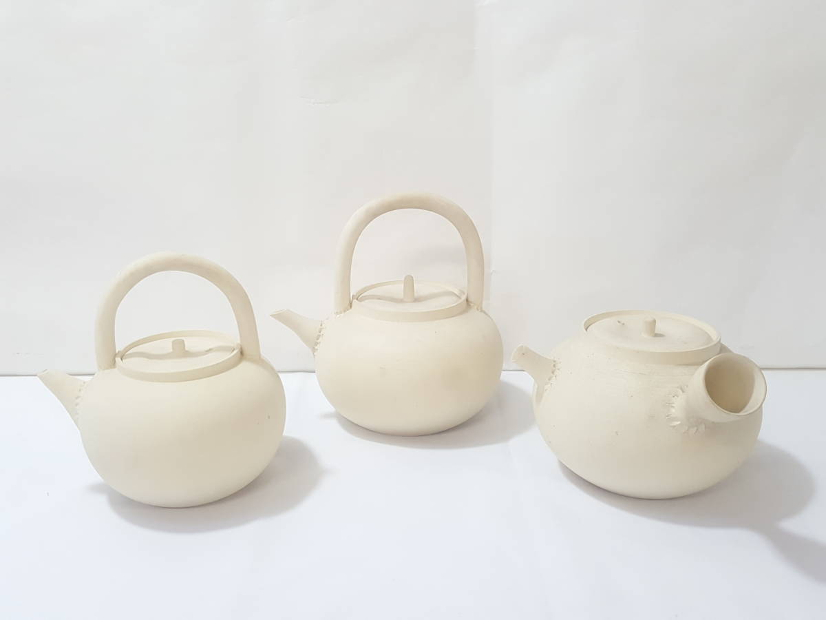 数量限定，高品質 初だし 春峰造 東岳造 白泥 急須 3点セット/湯沸かし/土瓶/湯灌/ボウフラ/ボーフラ/煎茶道具/横手急須/上手急須/茶器/茶道具/LUB39-8(急須)｜売買されたオークション情報、yahooの商品情報をアー 茶器