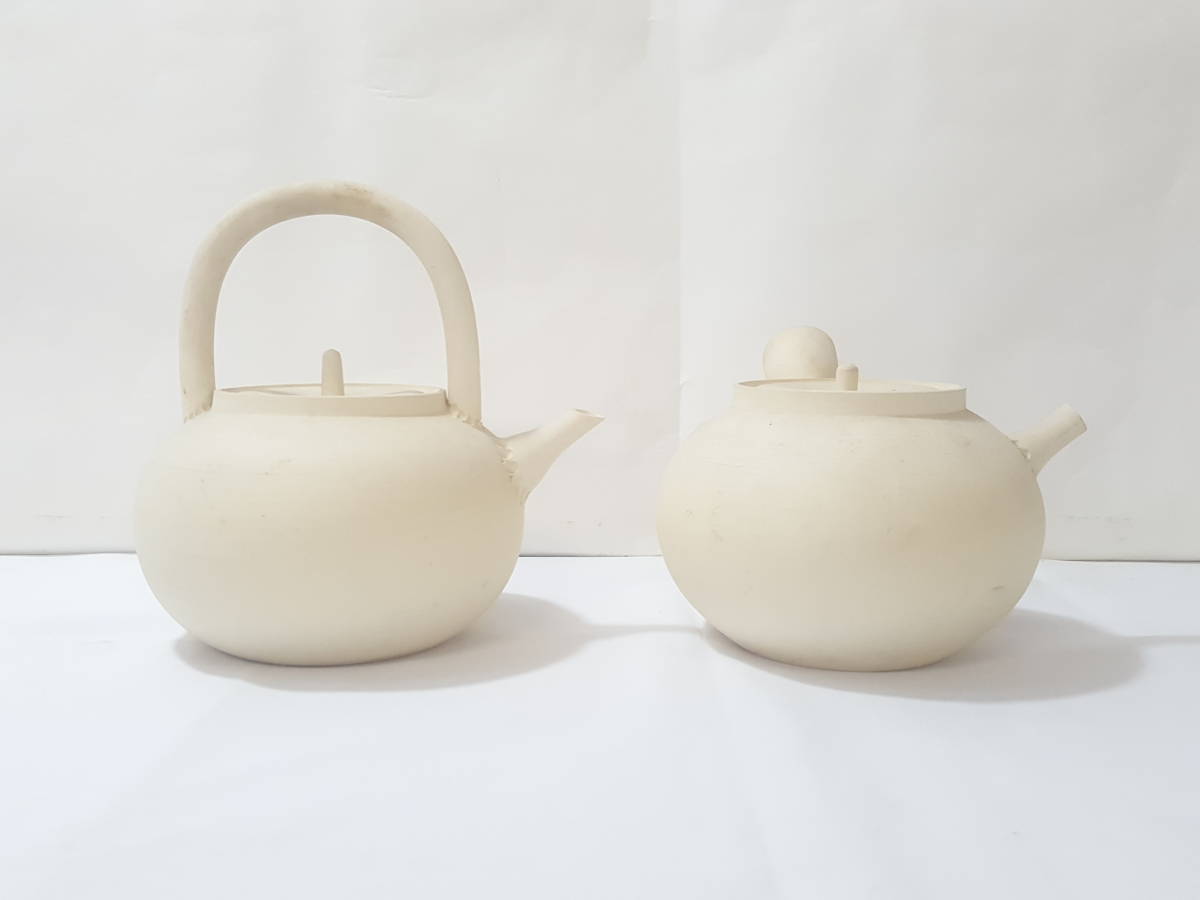 【初だし】春峰造 東岳造 白泥 急須 3点セット/湯沸かし/土瓶/湯灌/ボウフラ/ボーフラ/煎茶道具/横手急須/上手急須/茶器/茶道具/LUB39-8 急須 土瓶 井上春峰