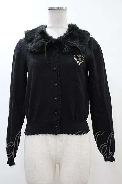 BABY，THE STARS SHINE BRIGHT / ファー衿つきカーディガン Free ブラック H-23-12-16-057-BA-TO-NS-ZH