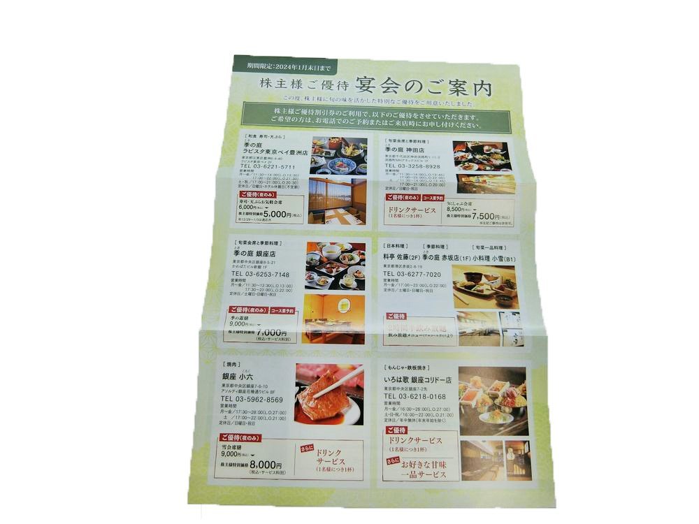 共立メンテナンス 株主様ご優待割引券１枚、リゾートホテル優待券２枚、株主様お食事券１枚_3