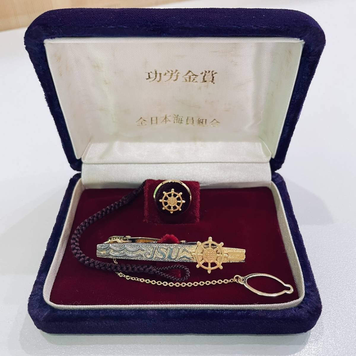 JSU 全日本海員組合 功労金賞 タイピン/バッジ シルバー SILVER刻印