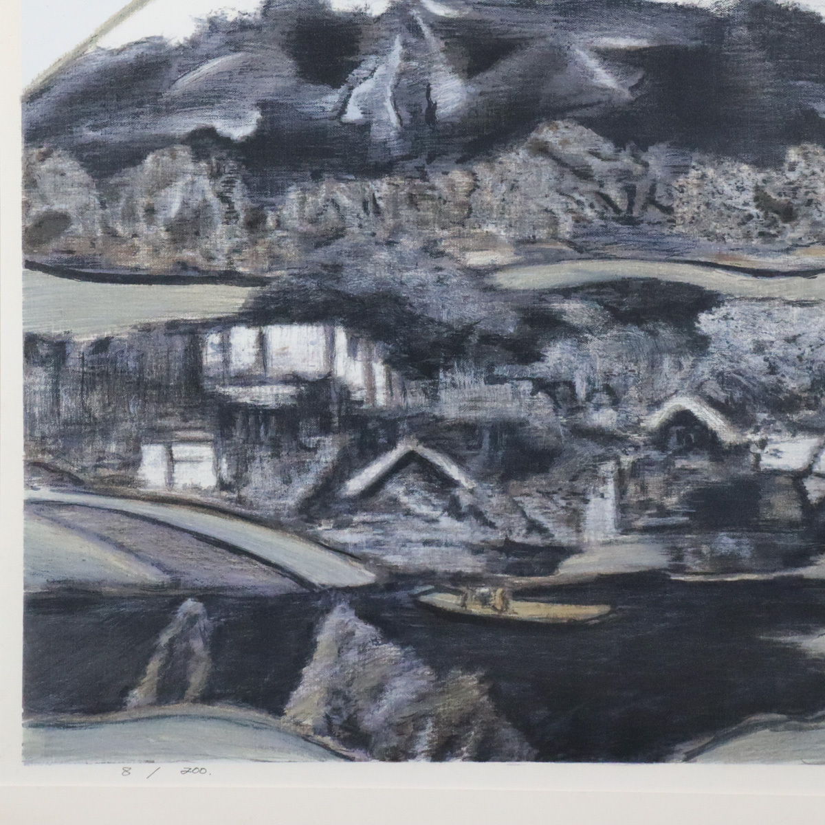 宙】真作保証 田崎広助(田崎廣助)「富士山」大判 リトグラフ 8/200