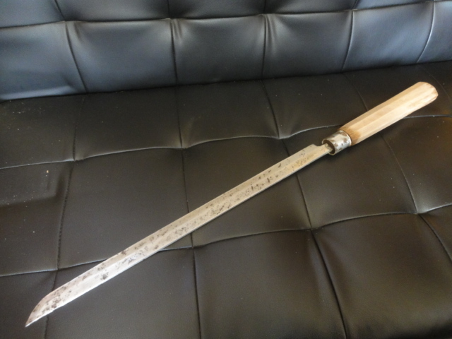 正本】マグロ包丁 ※鮪やカジキ等に 刃渡46㎝ 全長72㎝ 峰厚5.8mm ※片刃