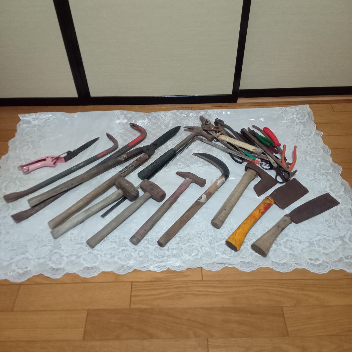 工具まとめ」 大工道具 鎌 古道具 斧 鉈 鉞 かま もさかり なた 金槌