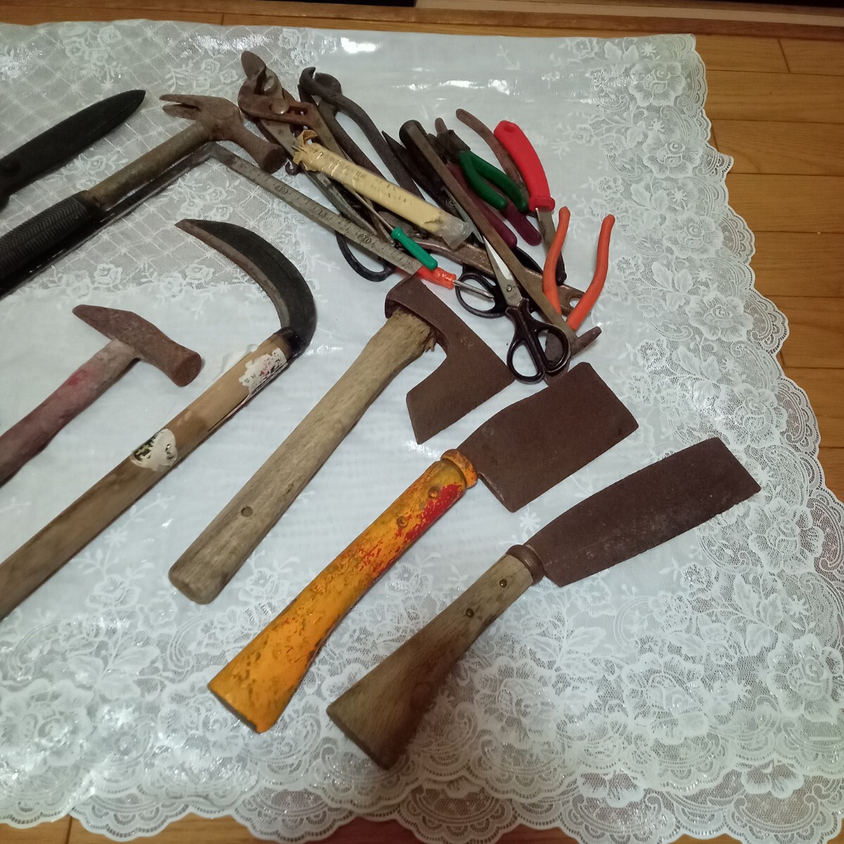 工具まとめ」 大工道具 鎌 古道具 斧 鉈 鉞 かま もさかり なた 金槌
