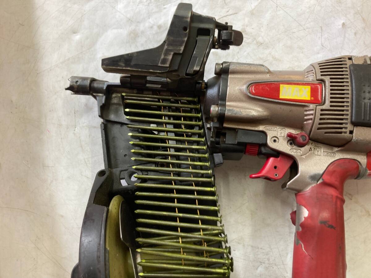 【WH-0636】中古品 MAX マックス 高圧 スーパーネイラ HN-90N1 マックス MAX HN-90N1 1円～ 高圧エア釘打機 スーパーネイラ90mm