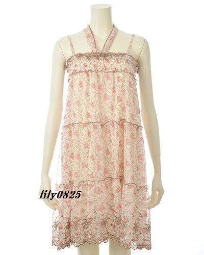 ２点落札送料無料レストローズキャミワンピスカート刺繍 キナリ