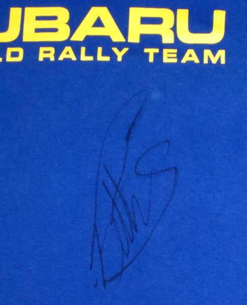 WRC スバル チームTシャツ ペター・ソルベルグ サイン入り(カーレース