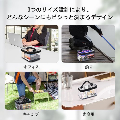 釣り 持ち運び便利 ソフトな持ち手 透明な上蓋 ルアーケース ミニ EVA 3個セット/1個 タックルボックス 276_7