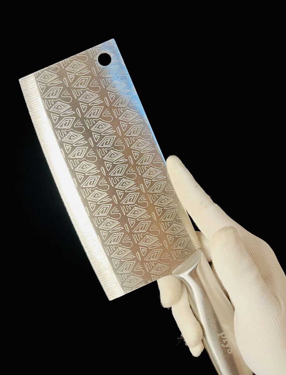 ［3-2-2］フルメタル包丁3点セット　万能包丁　中華包丁　ペティーナイフ_9