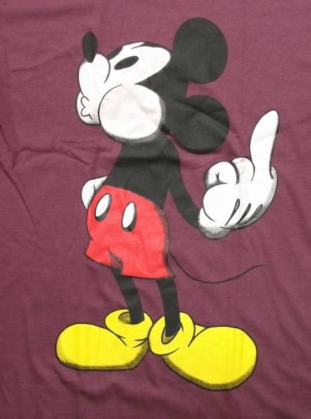 ミッキーマウス Fuck ファック プリントtシャツ 赤茶 イラスト キャラクター 売買されたオークション情報 Yahooの商品情報をアーカイブ公開 オークファン Aucfan Com