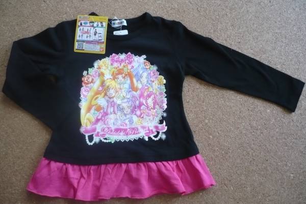 新品タグ付 ドキドキプリキュア 長袖tシャツ 120 黒＆ピンク(120（115 